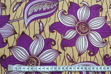 BEAUTIFUL PURPLE FLOWERS Afrikanischer Wax Print Stoff